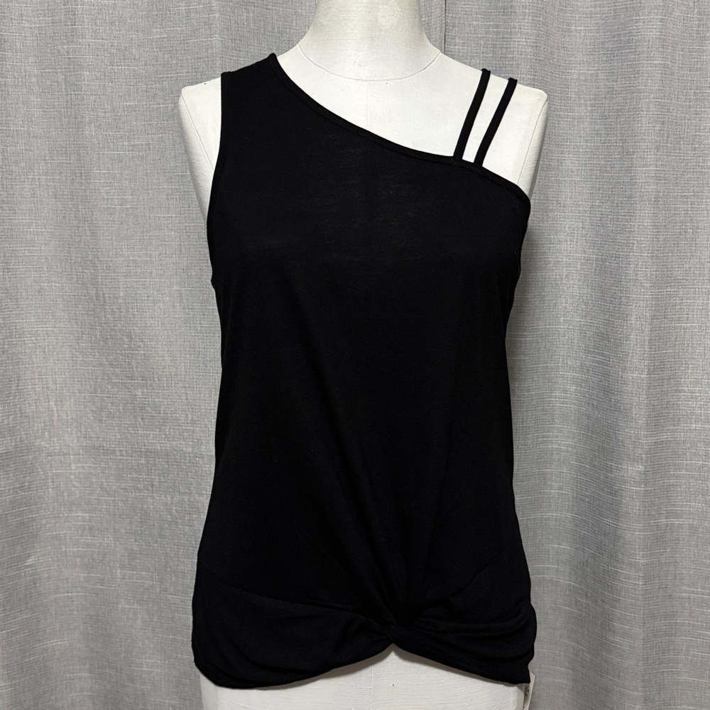 NWT CUPSHE Summer Beach Wear Top-Sz M-Rayon Blend-Black-Cute Strap Detail